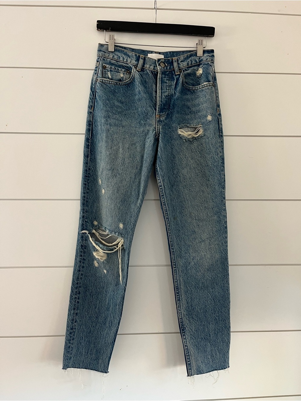 Boyish High-Rise Distressed Women's Jeans - Blue Size 25